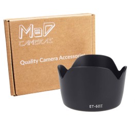MaD ET-60 II Lens Hood Shade for Canon EF 75-300mm f/4-5.6 III EF 75-300mm f/4-5.6 III USM EF-S 55-250mm f/4-5.6 is II EF-S 55-250mm f/4-5.6 (Not for is STM) Bayonet Tulip