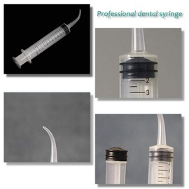 20 Pack Dental Syringe Disposable 12ml Dental Irrigation Syringe with Curved Tip for Oral, Dental Care, Tonsil Stone Squirt, Feed Pet, Liquid Injection, Oil, Glue