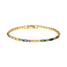 Unurgoonit Multi Colored Crystal Tennis Bracelet Boho Cubic Zirconia Bracelet for WomenColour