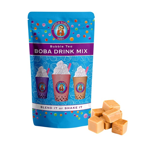 Salted Caramel Boba / Bubble Tea Drink Mix Powder By Buddha Bubbles Boba 1 Kilo (2.2 Pounds) | (1000 Grams)