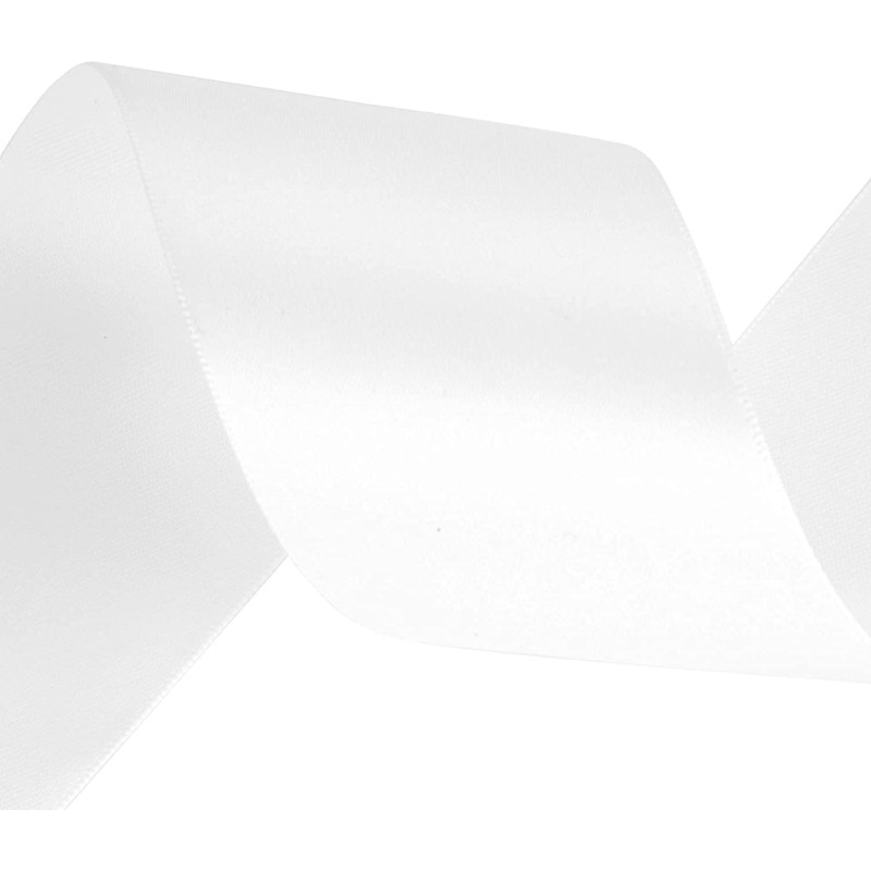 White Satin Ribbon - 50mm Wide - 3 Meters -