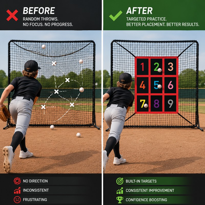 Baseball & Softball Practice Net for Training – Portable Hitting,