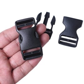 J.CARP 4 Pack 1" Wide Quick Side Release Buckles, Dual Adjustable No Sewing Slide Clips Snaps, Heavy Duty Plastic Replacement for Nylon Strap Backpack Nylon Webbing Belt Fanny Pack Pet Dog Collars