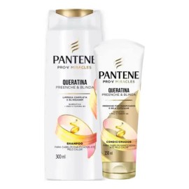 Kit Shampoo Acondicionador Pantene Pro Milagros Queratina 300ml