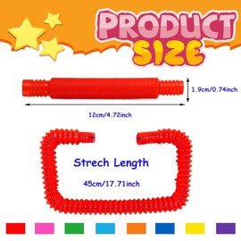 Pop Tubes Sensory Toy, Colourful Stretch Tube Sensory Toy, Pop Tubes for Children Stress and Anxiety Relief Children Adults Party Bags Children's Birthday Boy Party Gifts (Pack of 16)