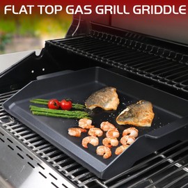 Cast Iron Griddle for Gas Grill Stove Top Plate Universal Flat Griddle Insert Stovetop Skillet Charcoal Electric Range Oven Large Cooking Pan Replacement Outdoor Camp Camping Part 23" x 16"