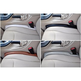 LYSAIMG 2 Piece Leather Seat Gap Filler,Universal Cotton Anti-Drop Space Slot Padding Plug,for Car SUV,Truck to Fill The Gap Between Seat and Console Black Crevice Crack Plug Drop Blocker (Black)