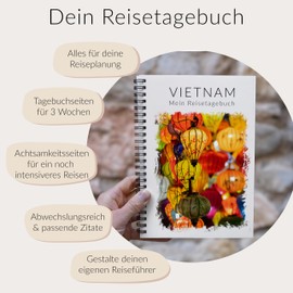 Travel Diary Vietnam to Fill In | Interactive Diary Travel Book with Lots of Variety | Perfect Travel Gift | Vietnam Travel Must Haves for Road Trips or City Trips | A5 | Calmondo