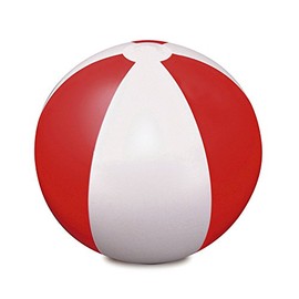 eBuyGB Pack of 12 Inflatable Colour Ball - Beach Pool Game, Red, 22 cm/9"