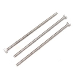 cSeao 10pcs 1/4-20 x 5 100mm Hex Head Bolts Joint Connector Screws, Full Thread, Plain Finish, F593C 18-8 304 Stainless Steel