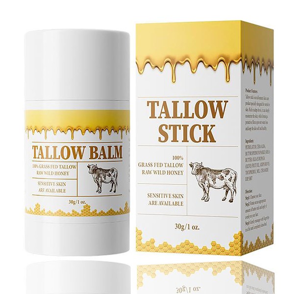 Beef Tallow Balm Stick – Grass-Fed Tallow & Honey with