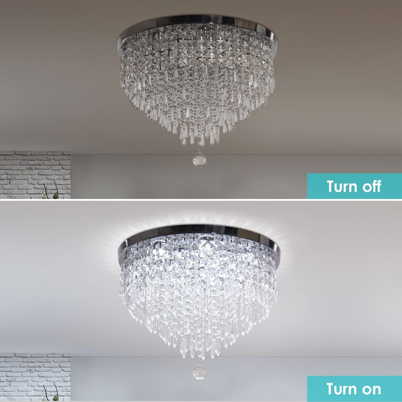 YPQXYHDA Modern Crystal Chandeliers LED 5 Tier Crystal Ceiling Light