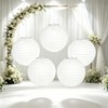 5 Pack 12 Inch White Round Paper Lanterns Chinese Japanese