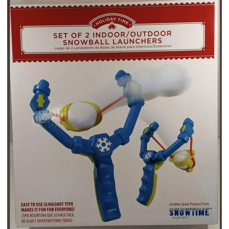 Snowtime Snowball Launchers (Set of 2) w/4 Snowballs for Indoor