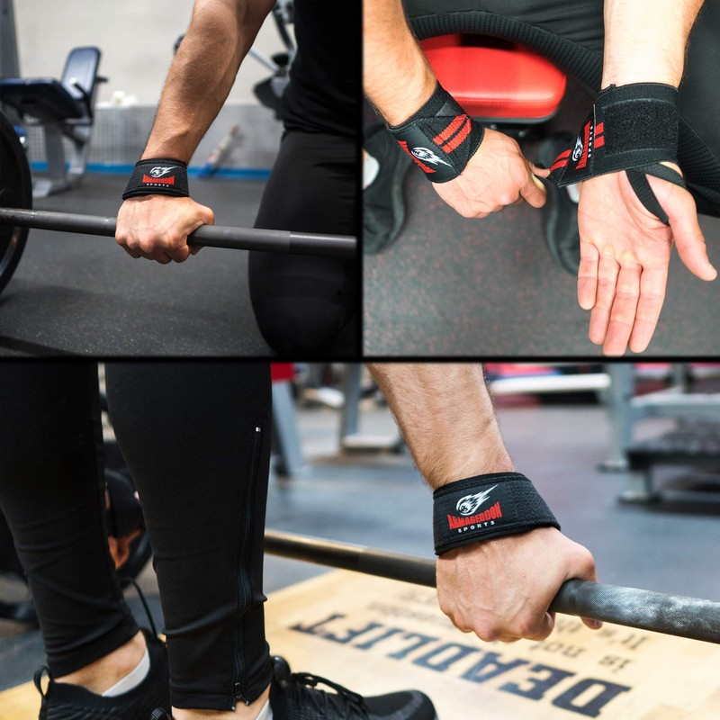 Lifting Wrist Straps + Wrist Wraps Combo for Weightlifting Fitness