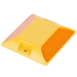 MOUMOUTEN Road Reflectors, 6Pcs Double Yellow Plastic Road Reflectors Street Pavement Driveway Stud Markers Great for Speed Bumps, Sidewalks, Freeways and Driveways, Industrial Grade