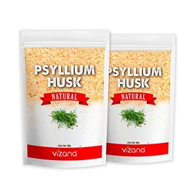 VIZANA NUTRITION  Psyllium Husk Natural, 600g Sin Azucar, Cscara de Psyllium (Pack-2 Bolsas de 300g), Origen India                                    