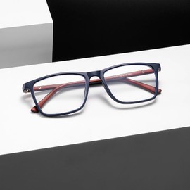 Baidoly Reading Glasses for Men and Women, Spring Hinge Anti Blue Light Readers, Computer Eyeglasses (Blue, 3.50, x)