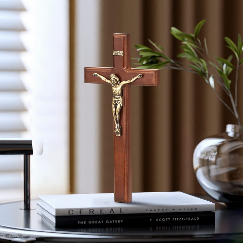 ARCHOBAN Crucifix Wall Cross Catholic, 12 Inch Wooden Cross with