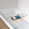 DDBESSIC Stainless Steel Bathtub Tray, Expandable Marble Bath Tray for