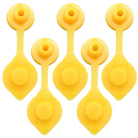 Moicstiy 5 Pcs Gas Can Vent Cap, Universal Fuel Can Vents Caps Replacement, Spout Caps Plug (Yellow)