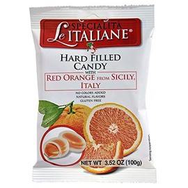 Serra. Specialita Le Italiane. Hard Candy filled with Juice of Sicilian Blood Orange. 100g (3,52oz). Pack of 3.