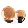 HomeVss, Stoneware Sonoma 16pc Dinnerware Set, Black + Speckled Spin