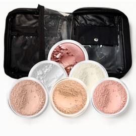 XXL KIT with CASE (LT TAN) Mineral Makeup Set Bare Face Matte Powder Foundation