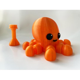 Light UP Translucent Orange 3D Printed Octopus