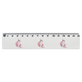 'Rainbow Unicorn' 15cm (6 Inch) White Plastic Ruler (RL00041874)
