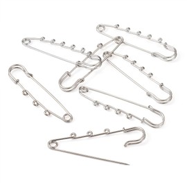 Cheriswelry 45pcs Large Safety Pins Blanket Pins Heavy Duty Kilt Needles with Loops 3 Styles Brooch Finding for Skirts Knitted Fabric Crafts