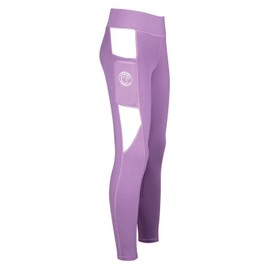 AK New Comptec Pull on High Waisted Breathable Horse Riding Tights/Leggings/Breeches with Full seat Silicon Grip AKRS 6059 (as8, Alpha, xx_s, Regular, Regular, Purple/White)