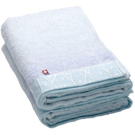 Imabari Towel, Bath Towel, 100% Cotton, Bud Pattern, 23.6 x 47.2 inches (60 x 120 cm), Set of 2, 14 Types, Blue [Imabari Bath Towel, Quick Drying, Instant Absorption, Cotton Bath Towel, Imabari Towel