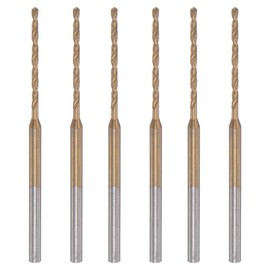 sourcing map Pack of 6 Mini Twist Drill Bits 1.3 mm Micro Engraving Drill Bits High Speed Steel 2.35 mm Shank Titanium Coated for DIY Resin Amber and Wood