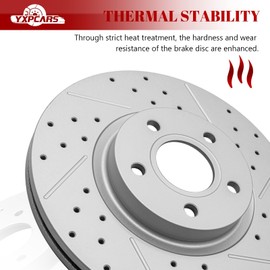 YXPCARS Ceramic Front Brakes Pad and Rotors Drilled Slotted Vented Replacement Disc Brake Kits for Ford C-Max 2013-2017/ Escape 2013 2014 2015 2016 2017 2018 2019