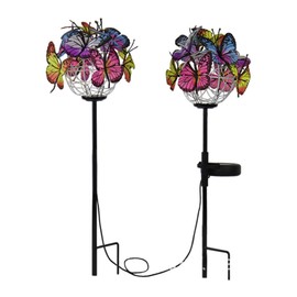 2 Pack Solar Stakes Lights LED Solar Landscape Lights LED Garden Lights Water Resistant Outdoor Stake Light for Pathway Walkway Lawn Backyard Security Landscape Lamp