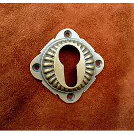 Antikas - Rosette for the front door, keyhole rosette patinated brass for PZ lock