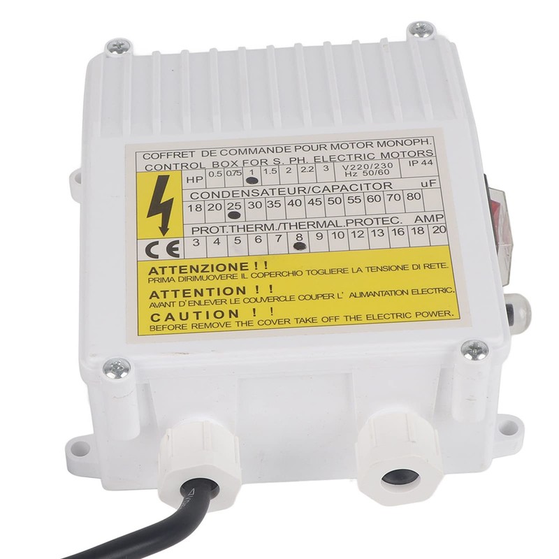 Pump Control Box in Thermal Circuit Breaker Controller, ABS, Copper