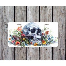 Unbranded Skull and Flowers Novelty License Plate #12