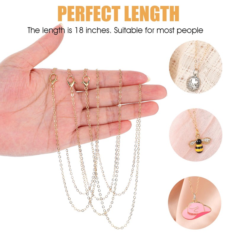 YBEATY 40 Pack Necklace Chains Bulk Gold and Silver Plated