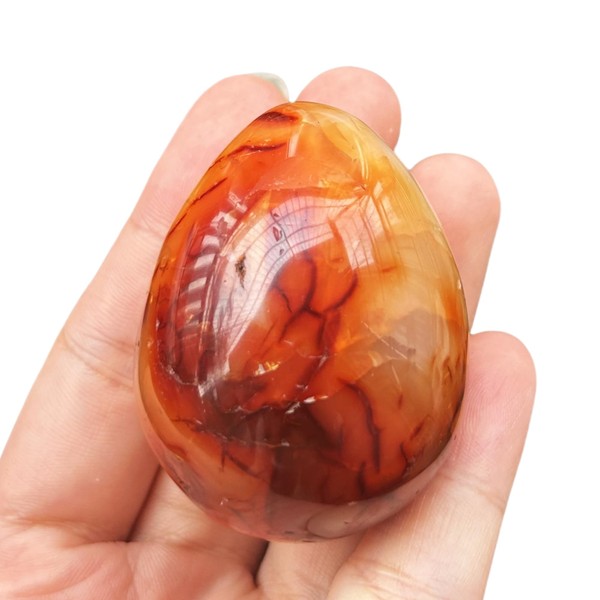 Manekieko Natural Carnelian Irregular Polished Crystals and Healing Stones, Palm
