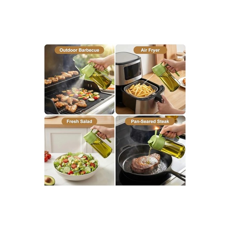 Poshetion 2 in 1 Olive Oil Sprayer - Light-Proof Glass