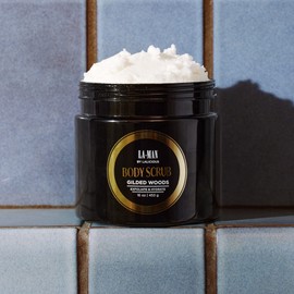 LaLicious Gilded Woods La-Man Body Scrub - Exfoliating Sugar Scrub for Men - Body Exfoliator Scrub for Dead Skin & Optimal Hydration - Pure Cane Sugar + Coconut Body Scrub (16oz)