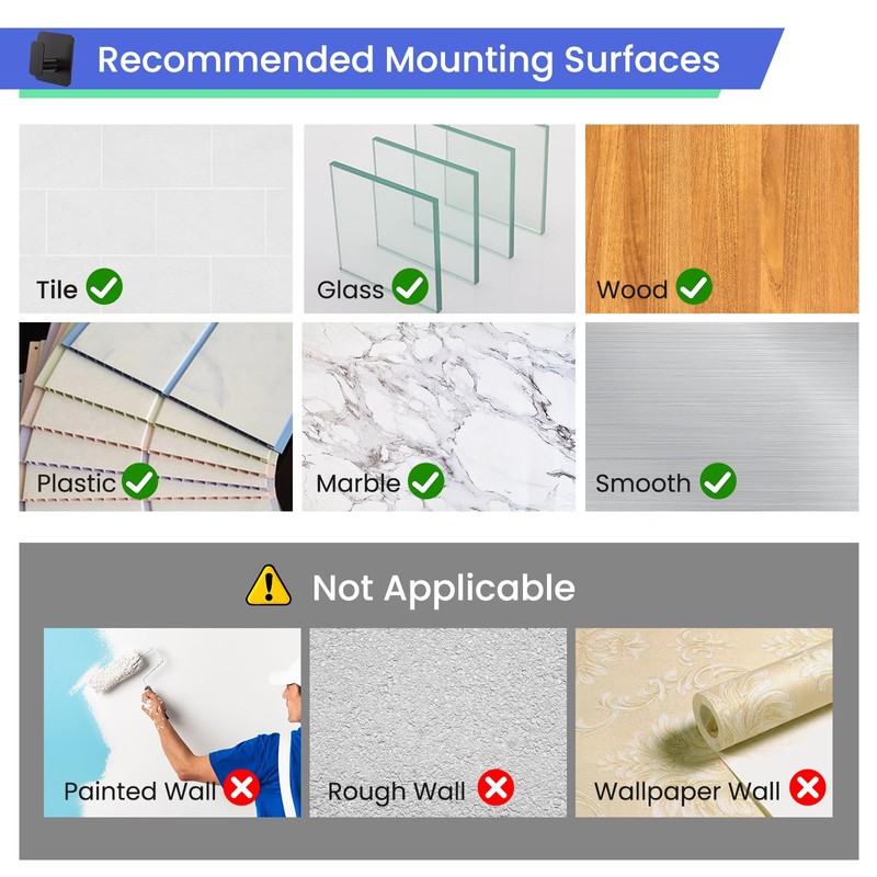 Aikzik Black Hooks for Hanging Heavy Duty, Adhesive Hooks for