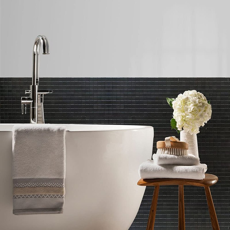 XUANINY 11-Sheet Peel and Stick Backsplash Tiles, Brushed Aluminum Surface