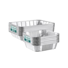 NEEBAKE NEEBAKE 40 Pack Disposable Aluminum Pans Combo Set - 20 Large 9x13 Aluminum Foil Pans Half Size & 20 Small 8x8 Tin Foil Baking Pans, Tin Trays Containers for Meal Prep, Food Cooking, Roasting, Heating