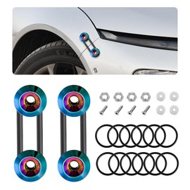 KVAEY Bumper Quick Release, JDM Front Rear Bumper Fasteners with Stainless Steel Screw Rubber O-Ring Washers, Universal Car Bumper Quick Release Tabs Trunk Bend Fenders Holders Kit (Colorful)