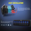 Nilight 8 Gang Aluminum Rocker Switch Panel Toggle Dash 5