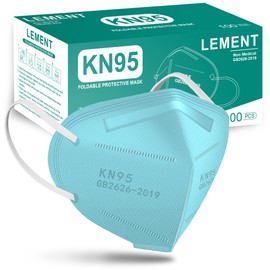 LEMENT KN95 Face Masks,100 Pack Breathable Cup Dust Disposable Masks For Adults,Blue