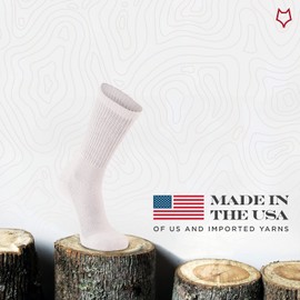 Fox River - Calcetines de trabajo de peso medio (2 pares), color blanco, talla L